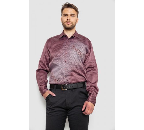 Рубашка мужская с принтом, цвет бордовый, 214R5829