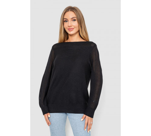 Кофта женская с манжетами, цвет черный, 244R999