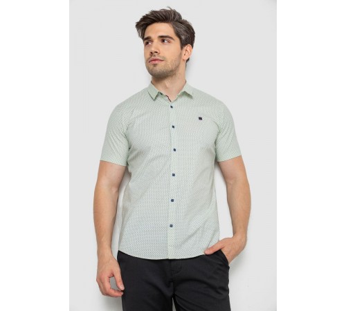 Рубашка мужская с коротким рукавом, цвет оливковый, 214R6917-13