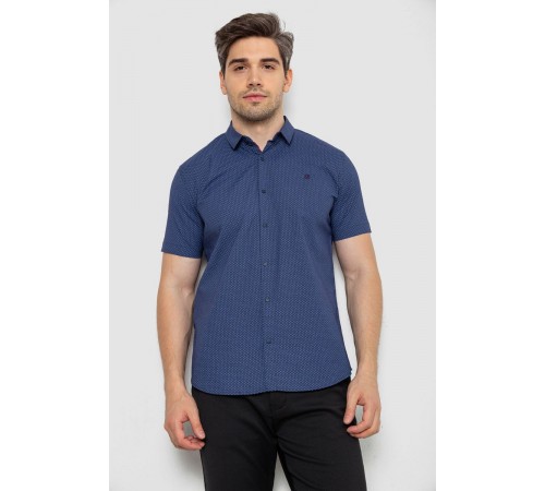 Рубашка мужская с коротким рукавом, цвет синий, 214R6917-13