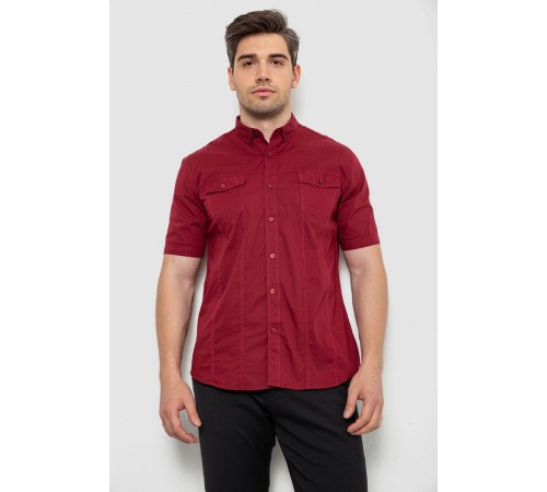 Рубашка мужская однотонная, цвет бордовый, 214R6917-7