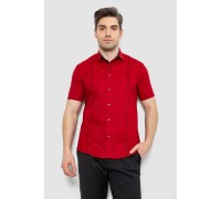 Рубашка мужская однотонная, цвет красный, 214R7003-5