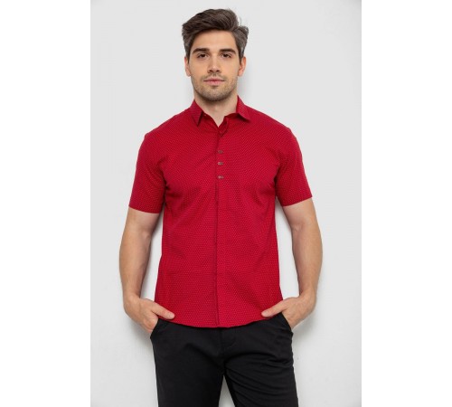 Рубашка мужская с принтом, цвет бордовый, 214R7014