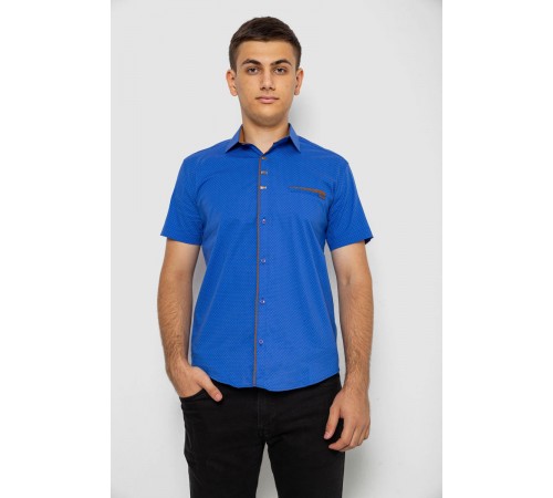 Рубашка мужская с принтом, цвет электрик, 214R7016