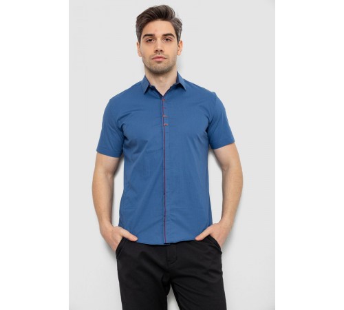 Рубашка мужская c принтом, цвет джинс, 214R7026