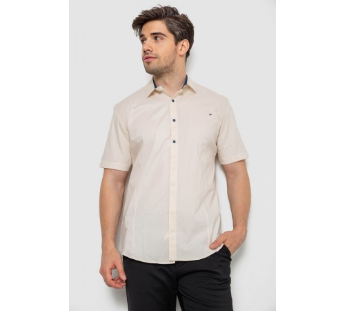 Рубашка мужская однотонная, цвет бежевый, 214R7117