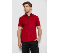 Рубашка мужская однотонная, цвет бордовый, 214R7118