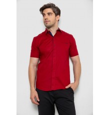 Рубашка мужская однотонная, цвет бордовый, 214R7118