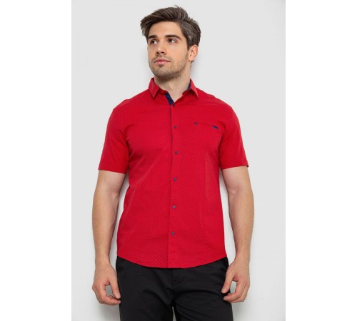 Рубашка мужская с принтом, цвет красный, 214R7124