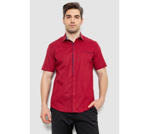 Рубашка мужская с принтом, цвет бордовый, 214R7130-1