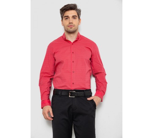 Рубашка мужская с длинным  рукавом, цвет коралловый, 214R7475