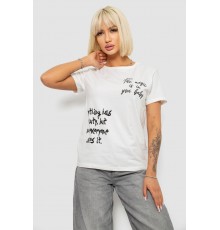 Футболка жіноча з принтом, колір молочний, 244R1022