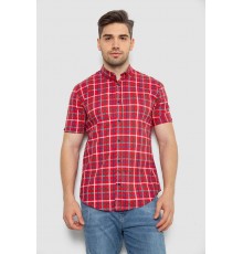 Рубашка мужская в клетку, цвет красный, 214R831-1