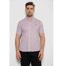 Рубашка мужская в полоску, цвет бордовый, 214R835