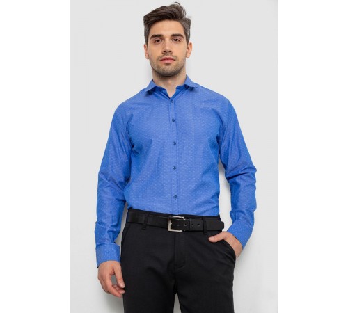 Рубашка мужская с длинным рукавом, цвет электрик, 214R838