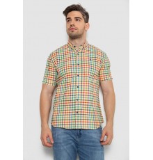 Рубашка мужская в клетку, цвет желтый, 214R842