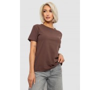 Футболка женская однотонная, цвет коричневый, 204R3333