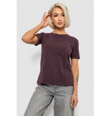 Футболка жіноча однотонна, колір шоколадний, 204R3333 Футболка жіноча однотонна, колір шоколадний, 204R3333