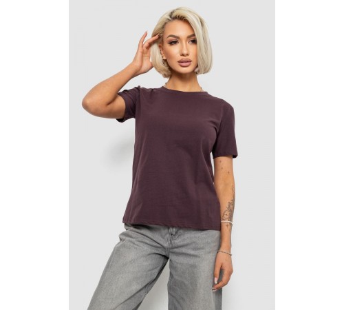 Футболка жіноча однотонна, колір шоколадний, 204R3333