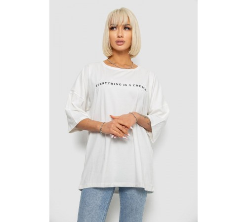 Футболка жіноча з принтом, колір молочний, 244R2020