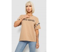 Футболка женская с принтом, цвет бежевый, 244R2351