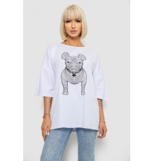 Футболка жіноча з принтом, колір білий, 244R3008