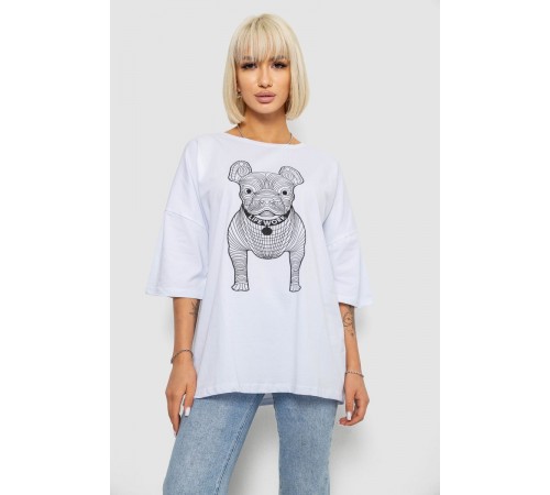 Футболка жіноча з принтом, колір білий, 244R3008