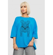 Футболка жіноча з принтом, колір блакитний, 244R3008