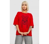 Футболка женская с принтом, цвет красный, 244R3008