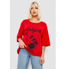 Футболка женская с принтом, цвет красный, 244R6005