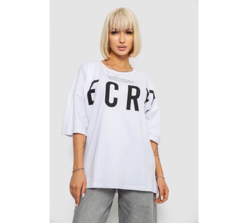 Футболка жіноча з принтом, колір білий, 244R3008-1