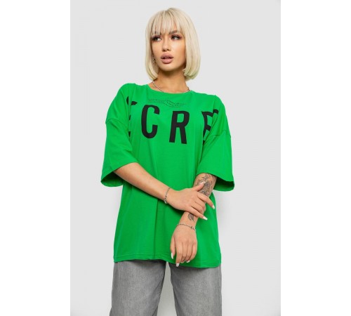 Футболка женская с принтом, цвет зеленый, 244R3008-1