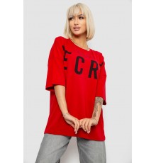 Футболка жіноча з принтом, колір червоний, 244R3008-1