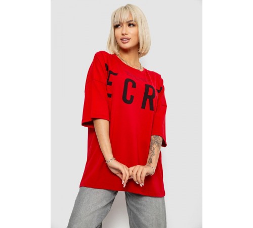 Футболка жіноча з принтом, колір червоний, 244R3008-1