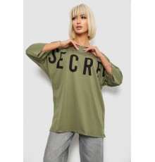 Футболка жіноча з принтом, колір хакі, 244R3008-1