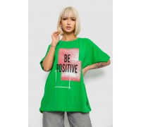 Футболка женская с принтом, цвет зеленый, 244R4011