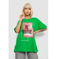 Футболка жіноча з принтом, колір зелений, 244R4011