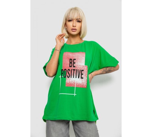 Футболка жіноча з принтом, колір зелений, 244R4011