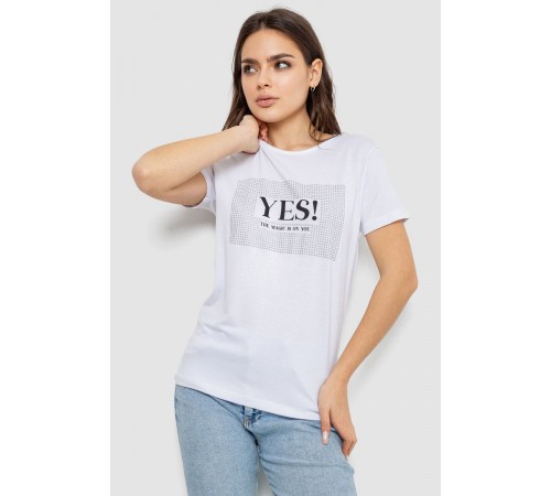 Футболка жіноча з принтом, колір білий, 244R507