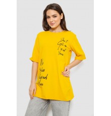 Футболка жіноча з принтом 0, колір жовтий, 244R1024-1