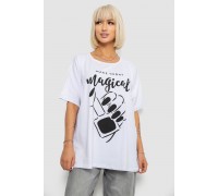 Футболка жіноча з принтом, колір білий, 244R6005-1