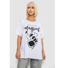 Футболка жіноча з принтом, колір білий, 244R6005-1