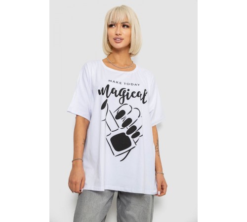 Футболка жіноча з принтом, колір білий, 244R6005-1