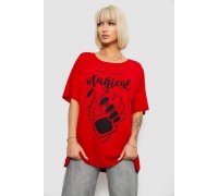 Футболка женская с принтом, цвет красный, 244R6005-1