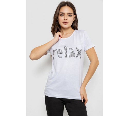 Футболка жіноча з принтом, колір білий, 244R610