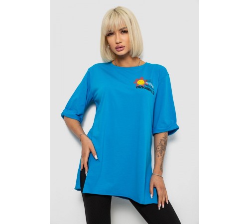 Футболка жіноча з принтом, колір блакитний, 244R1031-5
