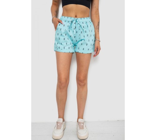 Шорти жіночі з принтом, колір блакитний, 238R7164-2
