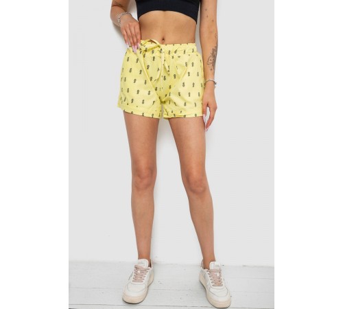 Шорти жіночі з принтом, колір жовтий, 238R7164-2