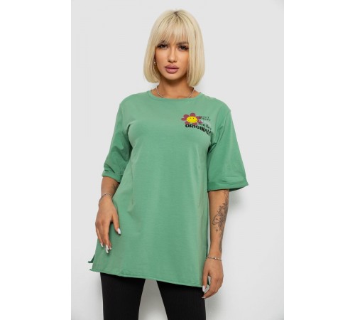 Футболка жіноча з принтом, колір оливковий, 244R1031-5