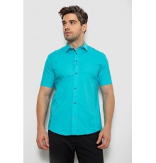 Рубашка мужская однотонная, цвет бирюзовый, 214R7005
